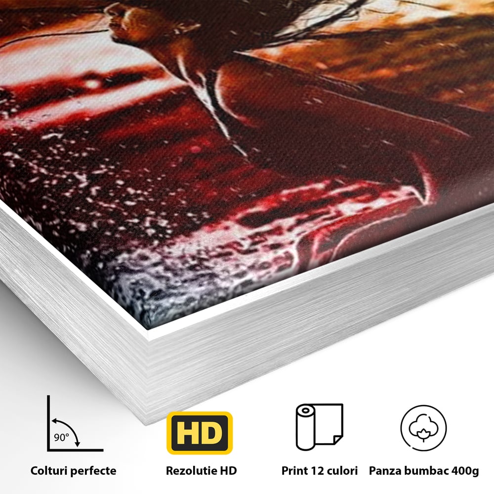 Tablou Canvas Premium, LuxCanva® G1085, O Vara Neon, Apa, Lumina, Plaja, Apus, Natura, Vibe, Spirit, Salbatic, Libertate, Vacanta, Living, Dormitor
