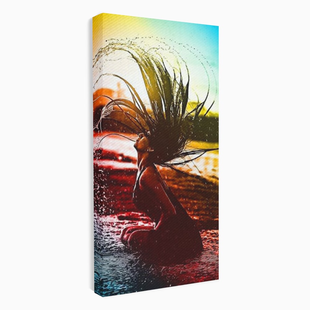 Tablou Canvas Premium, LuxCanva® G1085, O Vara Neon, Apa, Lumina, Plaja, Apus, Natura, Vibe, Spirit, Salbatic, Libertate, Vacanta, Living, Dormitor