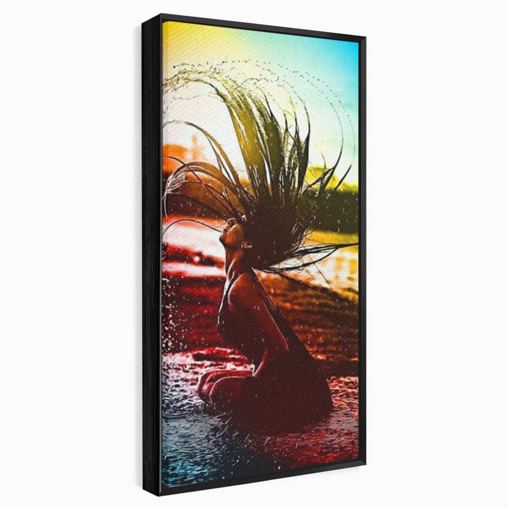 Tablou Canvas Premium, LuxCanva® G1085, O Vara Neon, Apa, Lumina, Plaja, Apus, Natura, Vibe, Spirit, Salbatic, Libertate, Vacanta, Living, Dormitor