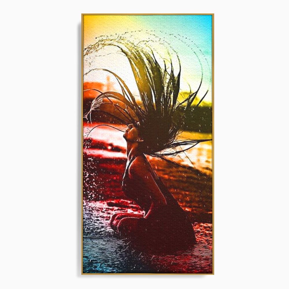 Tablou Canvas Premium, LuxCanva® G1085, O Vara Neon, Apa, Lumina, Plaja, Apus, Natura, Vibe, Spirit, Salbatic, Libertate, Vacanta, Living, Dormitor