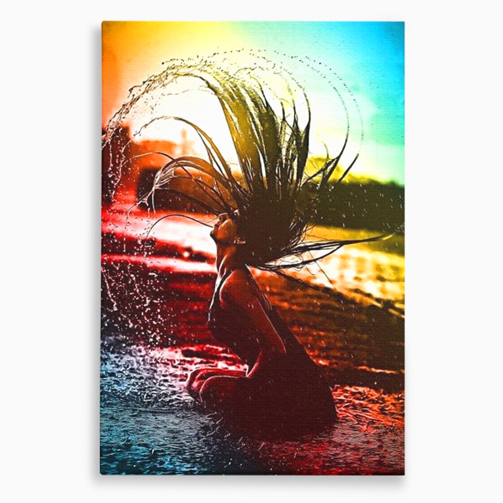 Tablou Canvas Premium, LuxCanva® G1085, O Vara Neon, Apa, Lumina, Plaja, Apus, Natura, Vibe, Spirit, Salbatic, Libertate, Vacanta, Living, Dormitor