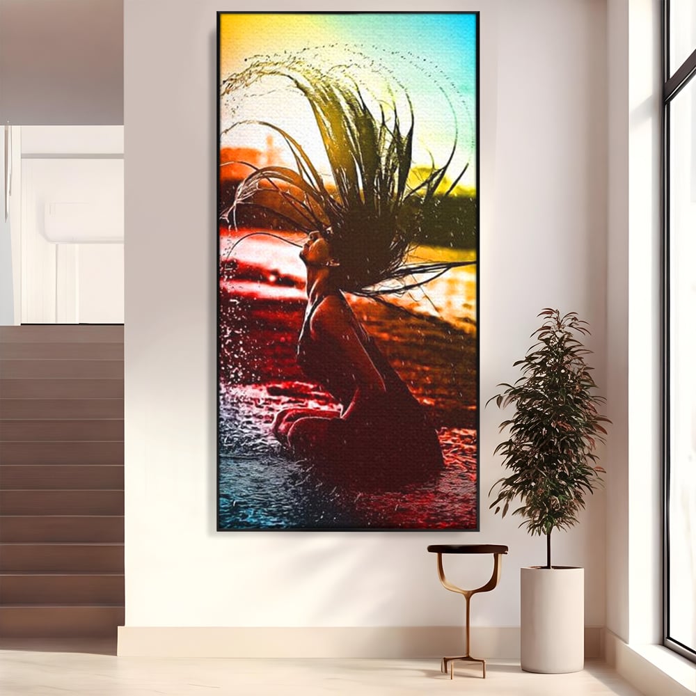 Tablou Canvas Premium, LuxCanva® G1085, O Vara Neon, Apa, Lumina, Plaja, Apus, Natura, Vibe, Spirit, Salbatic, Libertate, Vacanta, Living, Dormitor