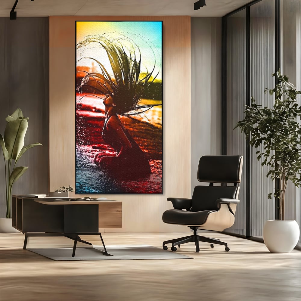 Tablou Canvas Premium, LuxCanva® G1085, O Vara Neon, Apa, Lumina, Plaja, Apus, Natura, Vibe, Spirit, Salbatic, Libertate, Vacanta, Living, Dormitor