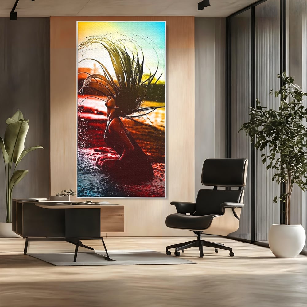 Tablou Canvas Premium, LuxCanva® G1085, O Vara Neon, Apa, Lumina, Plaja, Apus, Natura, Vibe, Spirit, Salbatic, Libertate, Vacanta, Living, Dormitor