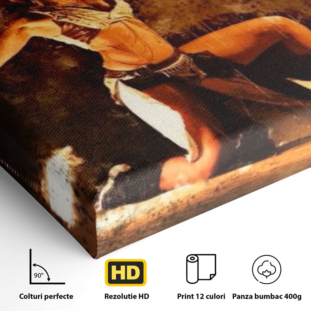 Leinwand Wandkunst Canvas Premium, LuxCanva® G1086, Feuertanz, Kraft, Brandstiftung, Spektakel, Künstler, Show, Zirkus, Kunst, Flammen, Atmosphäre, Wohnen, Schlafzimmer