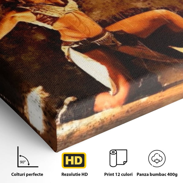Leinwand Wandkunst Canvas Premium, LuxCanva® G1086, Feuertanz, Kraft, Brandstiftung, Spektakel, Künstler, Show, Zirkus, Kunst, Flammen, Atmosphäre, Wohnen, Schlafzimmer