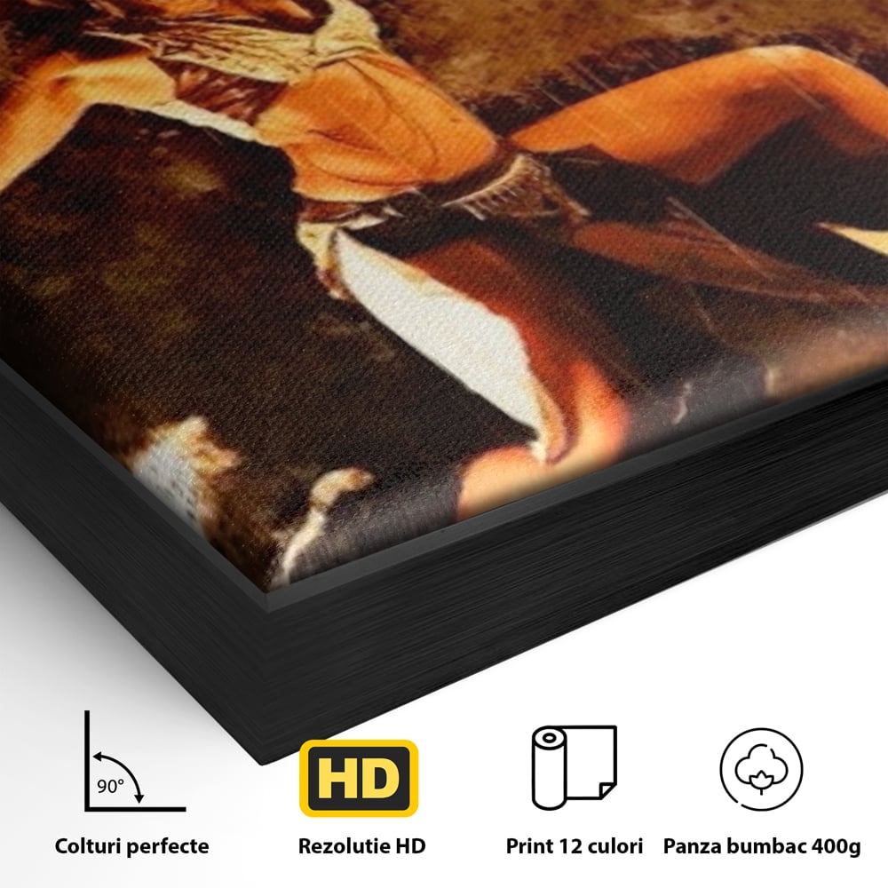 Leinwand Wandkunst Canvas Premium, LuxCanva® G1086, Feuertanz, Kraft, Brandstiftung, Spektakel, Künstler, Show, Zirkus, Kunst, Flammen, Atmosphäre, Wohnen, Schlafzimmer
