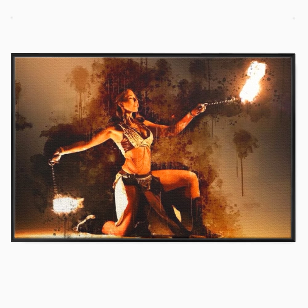 Leinwand Wandkunst Canvas Premium, LuxCanva® G1086, Feuertanz, Kraft, Brandstiftung, Spektakel, Künstler, Show, Zirkus, Kunst, Flammen, Atmosphäre, Wohnen, Schlafzimmer