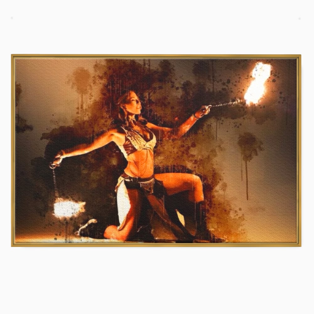 Leinwand Wandkunst Canvas Premium, LuxCanva® G1086, Feuertanz, Kraft, Brandstiftung, Spektakel, Künstler, Show, Zirkus, Kunst, Flammen, Atmosphäre, Wohnen, Schlafzimmer