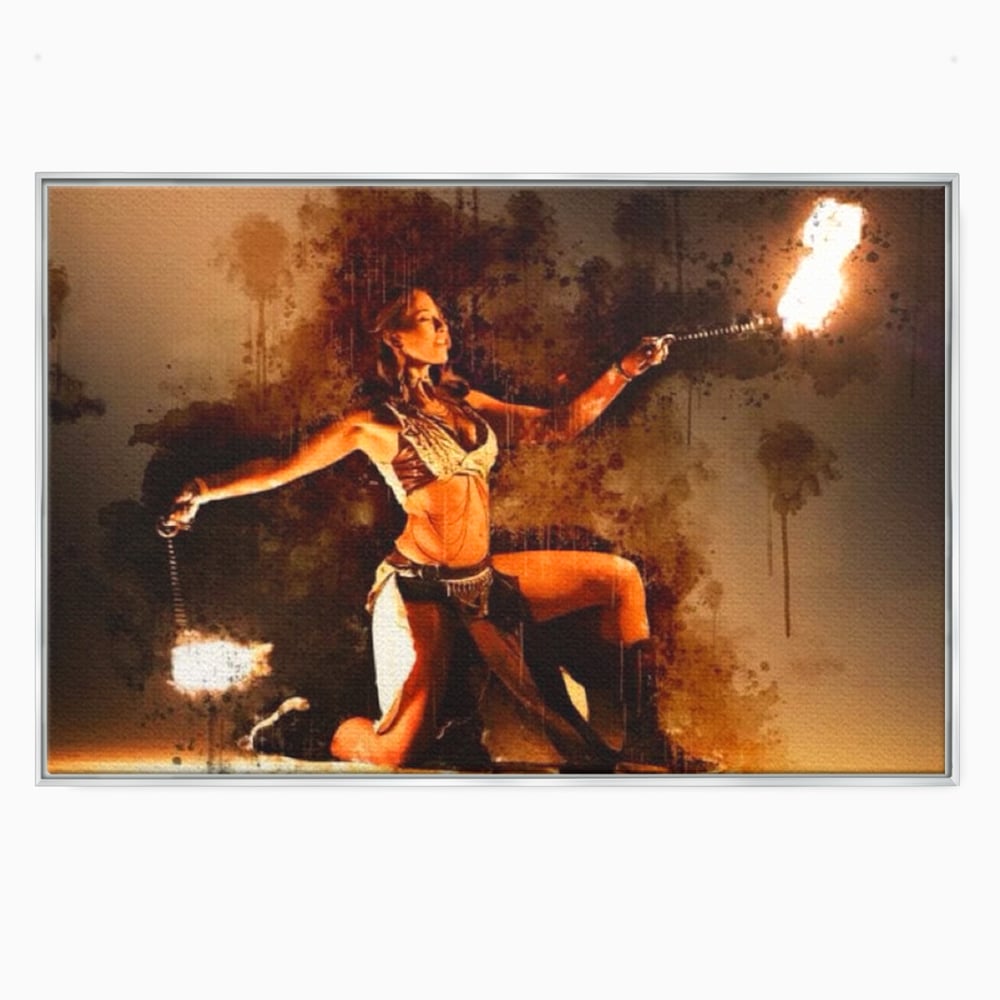 Leinwand Wandkunst Canvas Premium, LuxCanva® G1086, Feuertanz, Kraft, Brandstiftung, Spektakel, Künstler, Show, Zirkus, Kunst, Flammen, Atmosphäre, Wohnen, Schlafzimmer