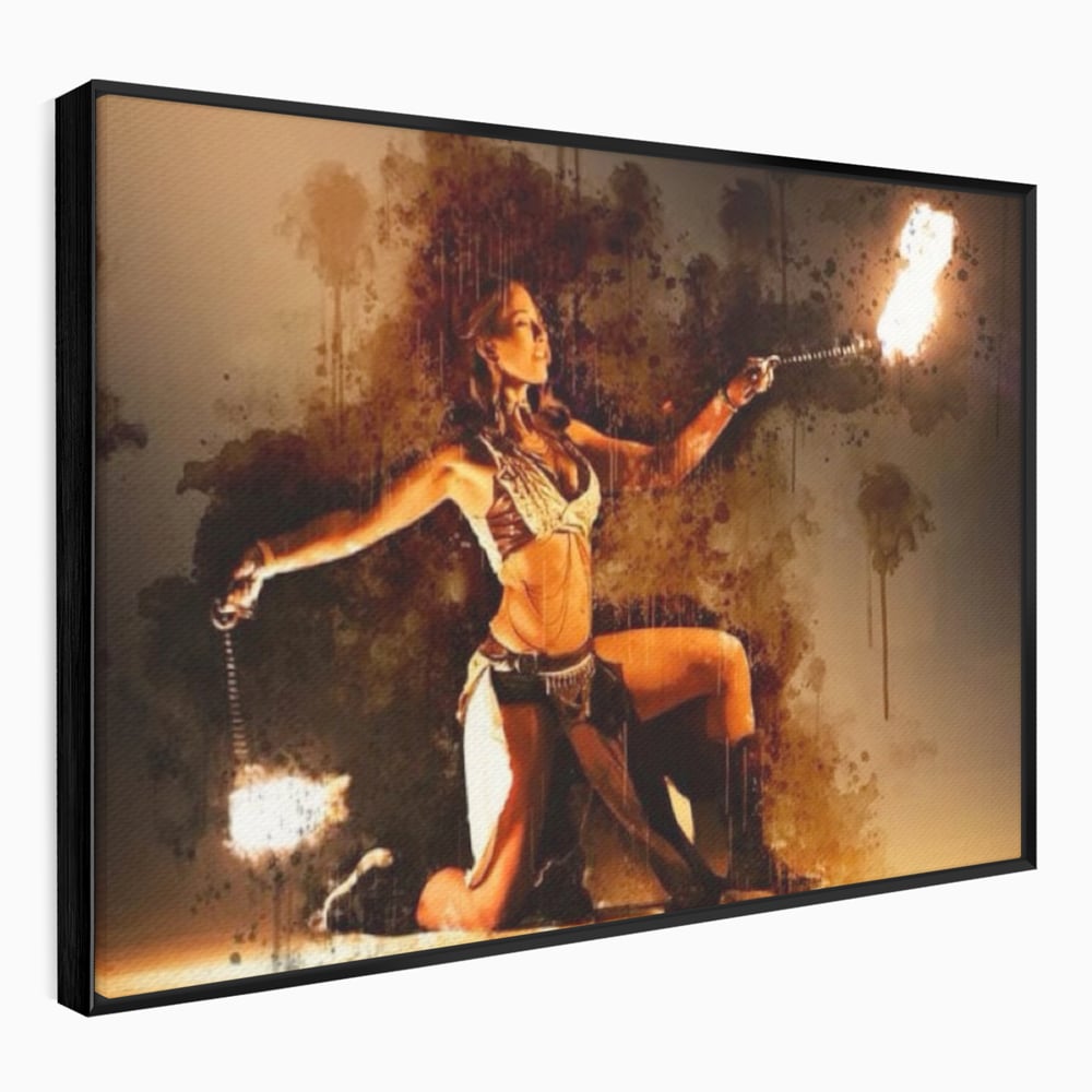Leinwand Wandkunst Canvas Premium, LuxCanva® G1086, Feuertanz, Kraft, Brandstiftung, Spektakel, Künstler, Show, Zirkus, Kunst, Flammen, Atmosphäre, Wohnen, Schlafzimmer