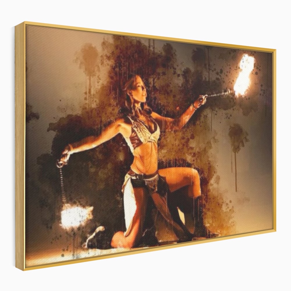 Leinwand Wandkunst Canvas Premium, LuxCanva® G1086, Feuertanz, Kraft, Brandstiftung, Spektakel, Künstler, Show, Zirkus, Kunst, Flammen, Atmosphäre, Wohnen, Schlafzimmer