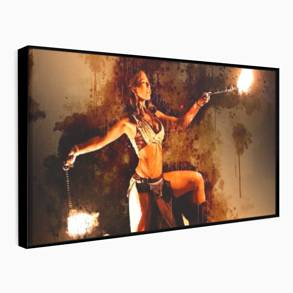 Leinwand Wandkunst Canvas Premium, LuxCanva® G1086, Feuertanz, Kraft, Brandstiftung, Spektakel, Künstler, Show, Zirkus, Kunst, Flammen, Atmosphäre, Wohnen, Schlafzimmer