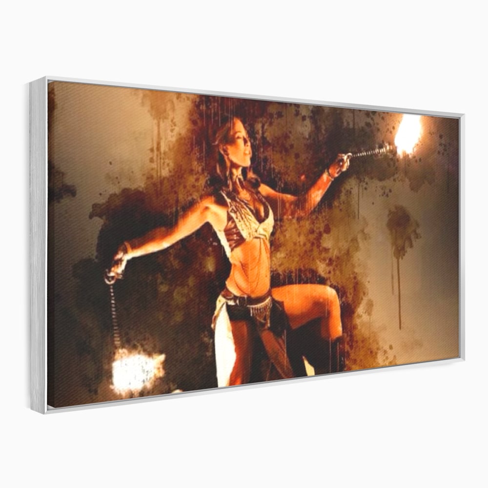 Leinwand Wandkunst Canvas Premium, LuxCanva® G1086, Feuertanz, Kraft, Brandstiftung, Spektakel, Künstler, Show, Zirkus, Kunst, Flammen, Atmosphäre, Wohnen, Schlafzimmer