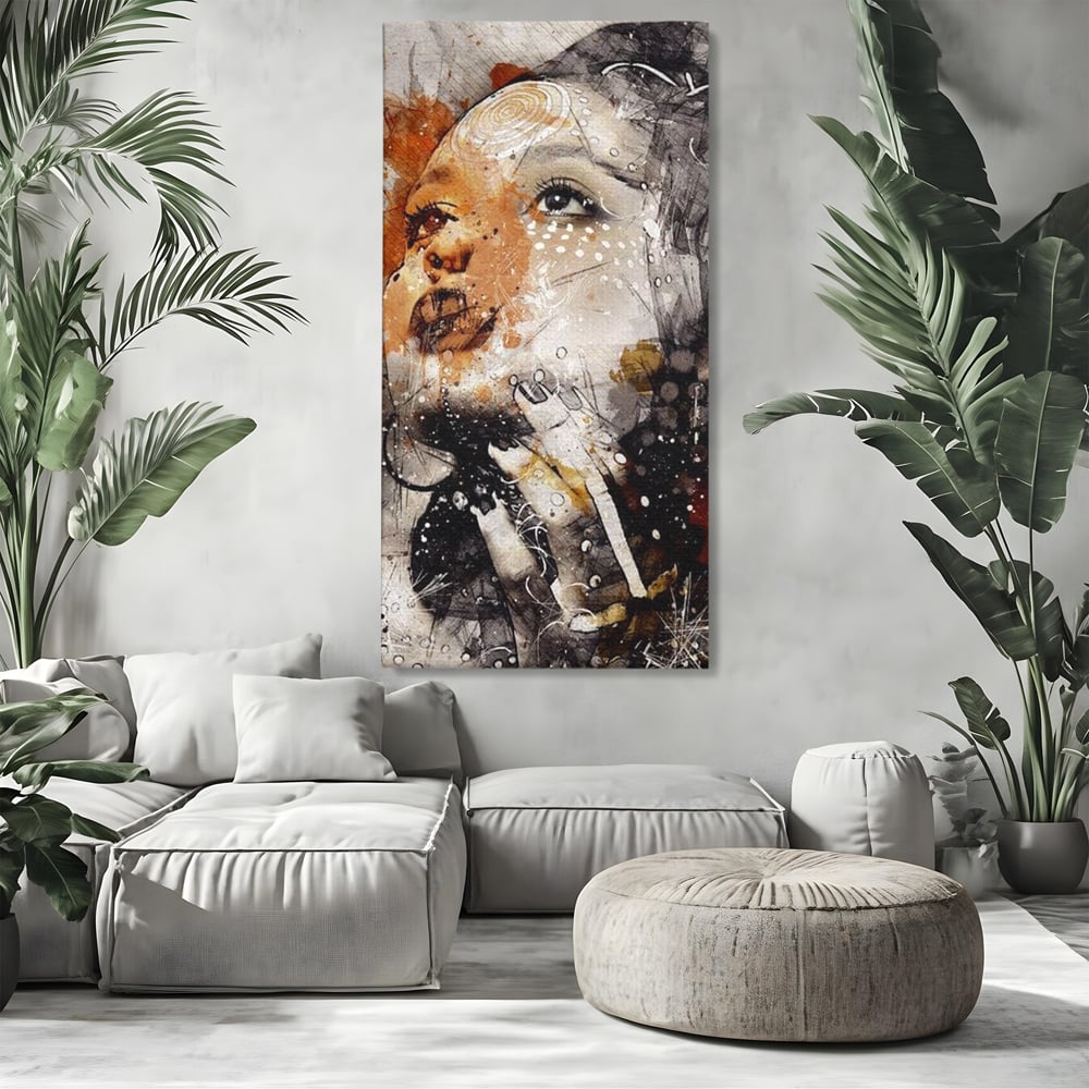 Leinwand Premium Canvas Wandkunst, LuxCanva® G1087, Kosmischer Traum, Seele, Größe, Unendlichkeit, Unendlichkeit, Blick, Portrait, Abstrakt, Licht, Schatten, Wohnen, Schlafzimmer