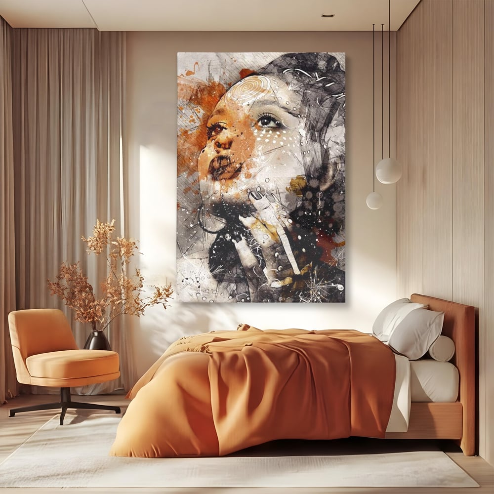 Leinwand Premium Canvas Wandkunst, LuxCanva® G1087, Kosmischer Traum, Seele, Größe, Unendlichkeit, Unendlichkeit, Blick, Portrait, Abstrakt, Licht, Schatten, Wohnen, Schlafzimmer