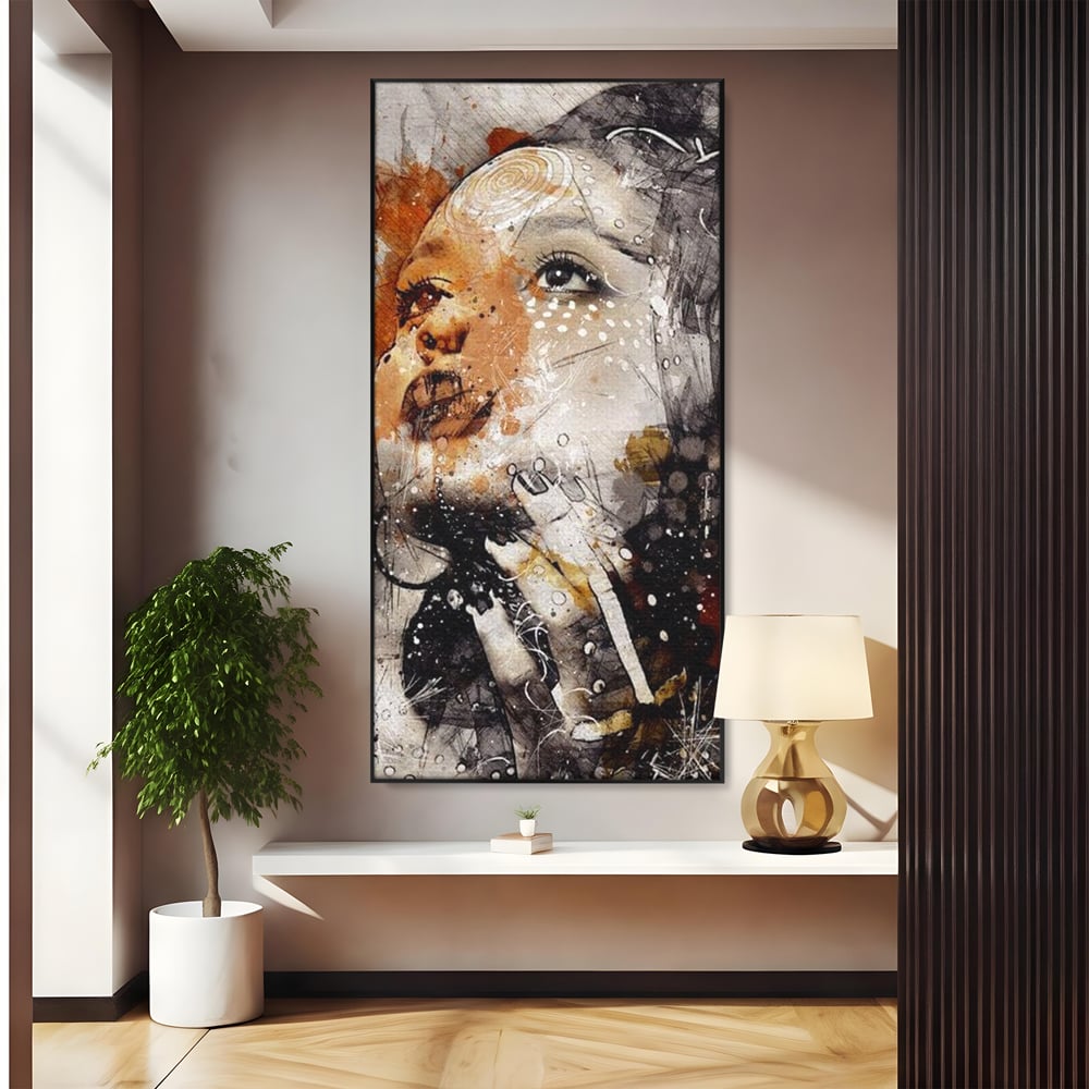 Leinwand Premium Canvas Wandkunst, LuxCanva® G1087, Kosmischer Traum, Seele, Größe, Unendlichkeit, Unendlichkeit, Blick, Portrait, Abstrakt, Licht, Schatten, Wohnen, Schlafzimmer