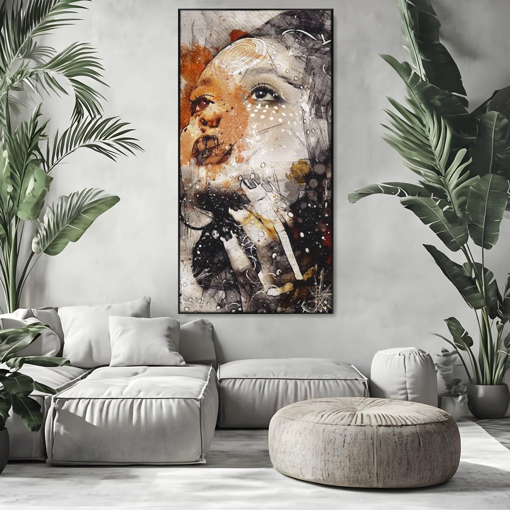 Leinwand Premium Canvas Wandkunst, LuxCanva® G1087, Kosmischer Traum, Seele, Größe, Unendlichkeit, Unendlichkeit, Blick, Portrait, Abstrakt, Licht, Schatten, Wohnen, Schlafzimmer