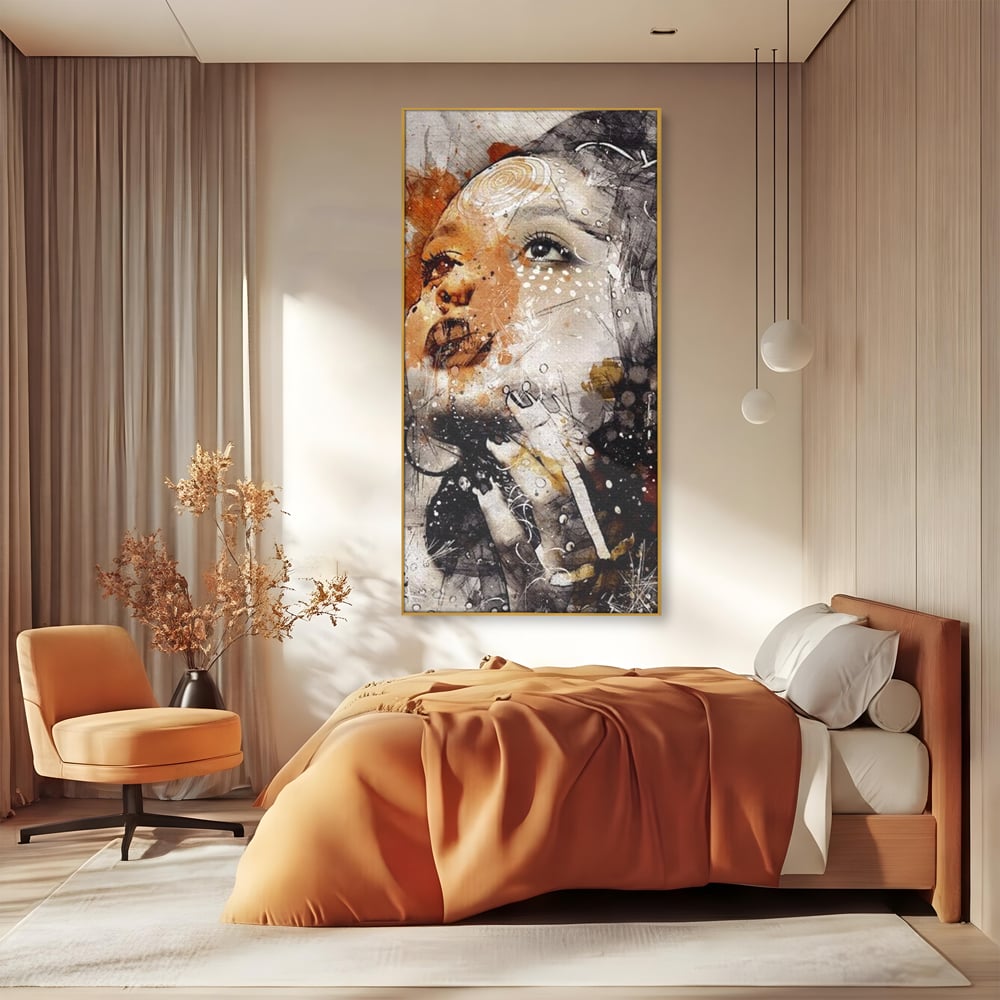 Leinwand Premium Canvas Wandkunst, LuxCanva® G1087, Kosmischer Traum, Seele, Größe, Unendlichkeit, Unendlichkeit, Blick, Portrait, Abstrakt, Licht, Schatten, Wohnen, Schlafzimmer