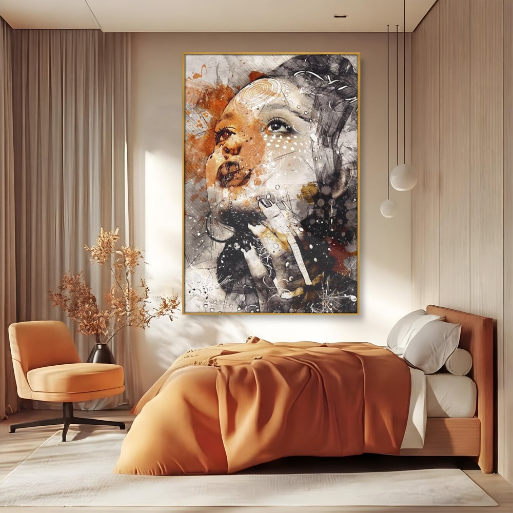 Leinwand Premium Canvas Wandkunst, LuxCanva® G1087, Kosmischer Traum, Seele, Größe, Unendlichkeit, Unendlichkeit, Blick, Portrait, Abstrakt, Licht, Schatten, Wohnen, Schlafzimmer