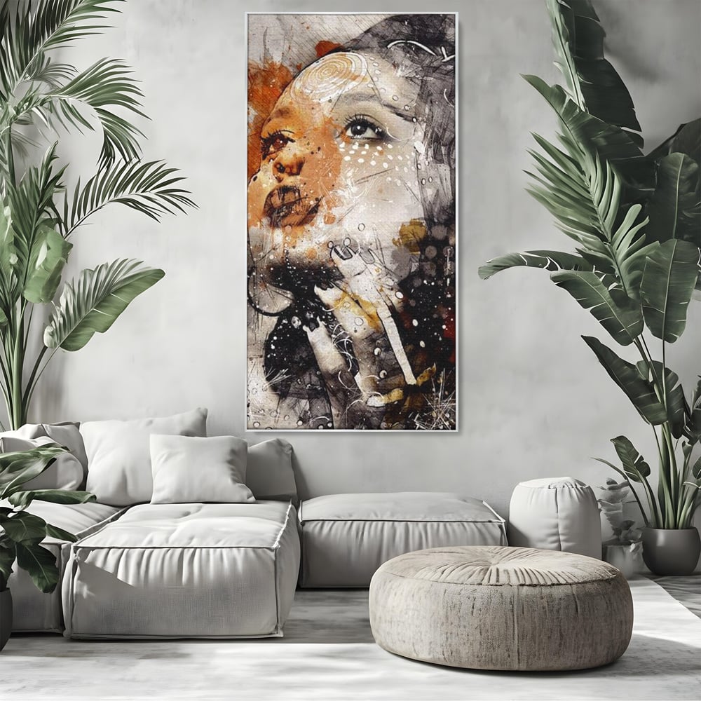 Leinwand Premium Canvas Wandkunst, LuxCanva® G1087, Kosmischer Traum, Seele, Größe, Unendlichkeit, Unendlichkeit, Blick, Portrait, Abstrakt, Licht, Schatten, Wohnen, Schlafzimmer