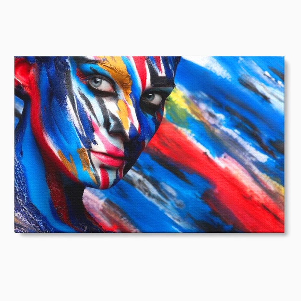 Leinwand Premium Canvas Wandkunst, LuxCanva® G1088, Frau Avatar, Regenbogen, Charisma, Augen, Grün, Augen, Grün, Blick, Gesicht, Schatten, Herr, Foto, Shooting, Wohnen, Schlafzimmer
