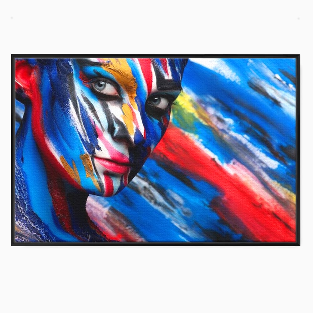 Leinwand Premium Canvas Wandkunst, LuxCanva® G1088, Frau Avatar, Regenbogen, Charisma, Augen, Grün, Augen, Grün, Blick, Gesicht, Schatten, Herr, Foto, Shooting, Wohnen, Schlafzimmer