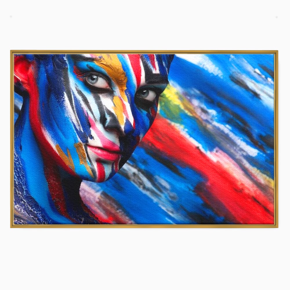 Leinwand Premium Canvas Wandkunst, LuxCanva® G1088, Frau Avatar, Regenbogen, Charisma, Augen, Grün, Augen, Grün, Blick, Gesicht, Schatten, Herr, Foto, Shooting, Wohnen, Schlafzimmer