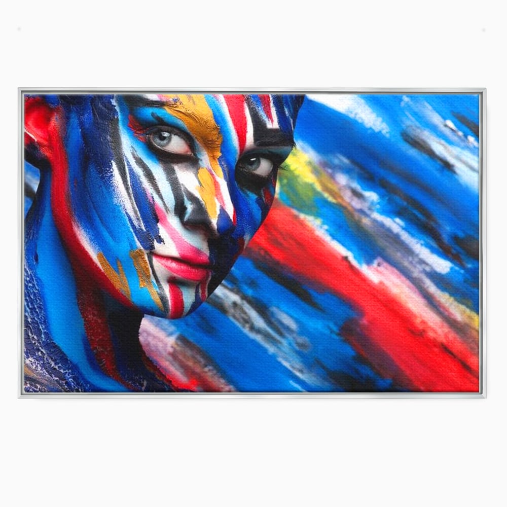 Leinwand Premium Canvas Wandkunst, LuxCanva® G1088, Frau Avatar, Regenbogen, Charisma, Augen, Grün, Augen, Grün, Blick, Gesicht, Schatten, Herr, Foto, Shooting, Wohnen, Schlafzimmer