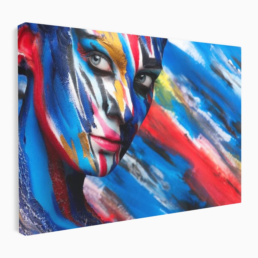 Leinwand Premium Canvas Wandkunst, LuxCanva® G1088, Frau Avatar, Regenbogen, Charisma, Augen, Grün, Augen, Grün, Blick, Gesicht, Schatten, Herr, Foto, Shooting, Wohnen, Schlafzimmer