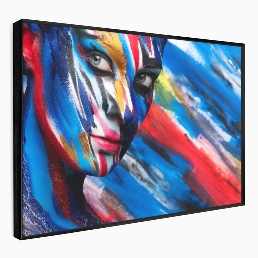 Leinwand Premium Canvas Wandkunst, LuxCanva® G1088, Frau Avatar, Regenbogen, Charisma, Augen, Grün, Augen, Grün, Blick, Gesicht, Schatten, Herr, Foto, Shooting, Wohnen, Schlafzimmer