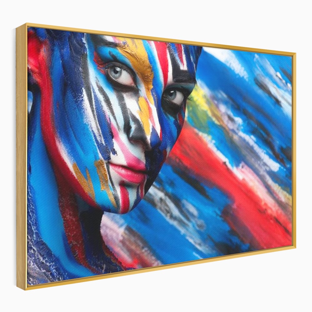 Leinwand Premium Canvas Wandkunst, LuxCanva® G1088, Frau Avatar, Regenbogen, Charisma, Augen, Grün, Augen, Grün, Blick, Gesicht, Schatten, Herr, Foto, Shooting, Wohnen, Schlafzimmer