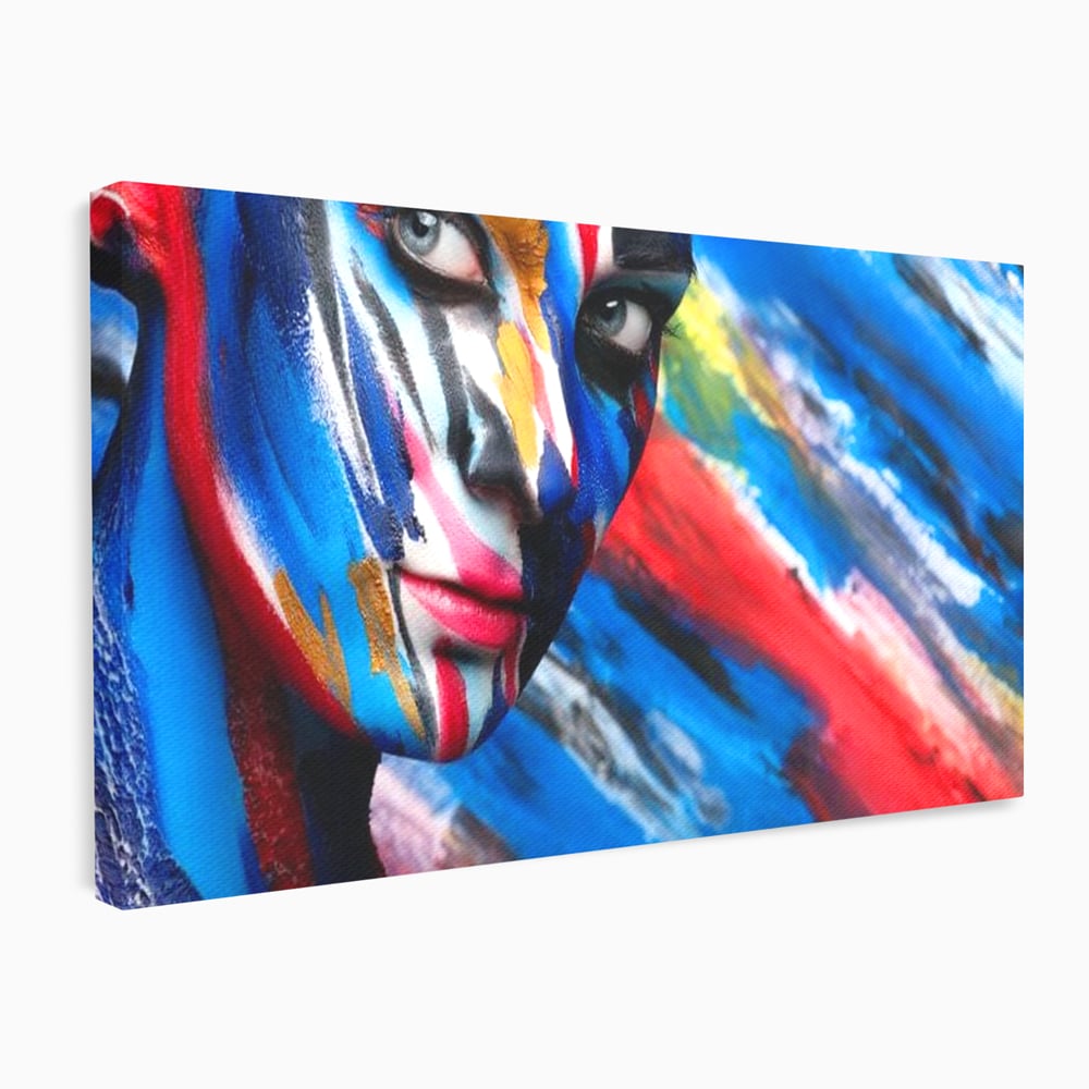 Leinwand Premium Canvas Wandkunst, LuxCanva® G1088, Frau Avatar, Regenbogen, Charisma, Augen, Grün, Augen, Grün, Blick, Gesicht, Schatten, Herr, Foto, Shooting, Wohnen, Schlafzimmer