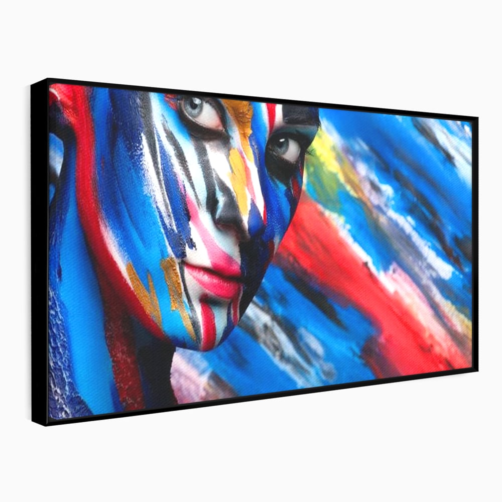 Leinwand Premium Canvas Wandkunst, LuxCanva® G1088, Frau Avatar, Regenbogen, Charisma, Augen, Grün, Augen, Grün, Blick, Gesicht, Schatten, Herr, Foto, Shooting, Wohnen, Schlafzimmer