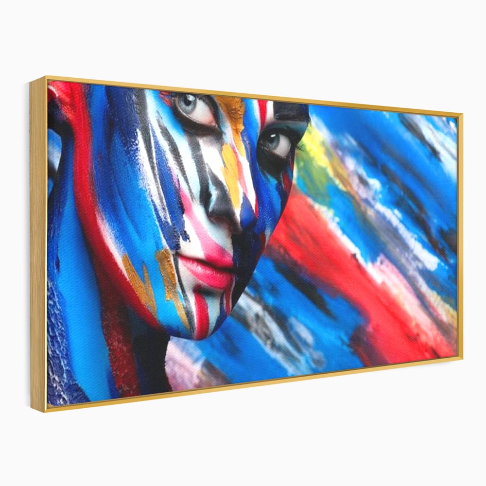Leinwand Premium Canvas Wandkunst, LuxCanva® G1088, Frau Avatar, Regenbogen, Charisma, Augen, Grün, Augen, Grün, Blick, Gesicht, Schatten, Herr, Foto, Shooting, Wohnen, Schlafzimmer