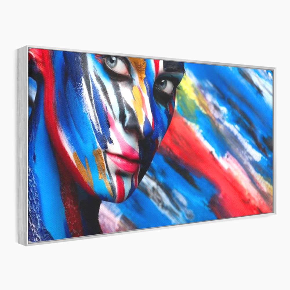 Leinwand Premium Canvas Wandkunst, LuxCanva® G1088, Frau Avatar, Regenbogen, Charisma, Augen, Grün, Augen, Grün, Blick, Gesicht, Schatten, Herr, Foto, Shooting, Wohnen, Schlafzimmer