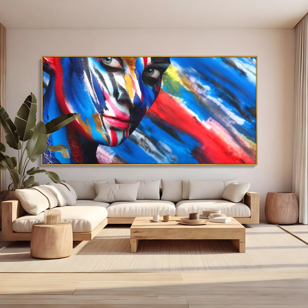 Leinwand Premium Canvas Wandkunst, LuxCanva® G1088, Frau Avatar, Regenbogen, Charisma, Augen, Grün, Augen, Grün, Blick, Gesicht, Schatten, Herr, Foto, Shooting, Wohnen, Schlafzimmer