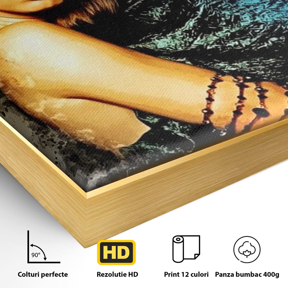 Tablou Canvas Premium, LuxCanva® G1089, Regina Intunecata, Umbre, Enigmatica, Taina, Privire, Dramatism, Mister, Sexy, Negru, Living, Dormitor