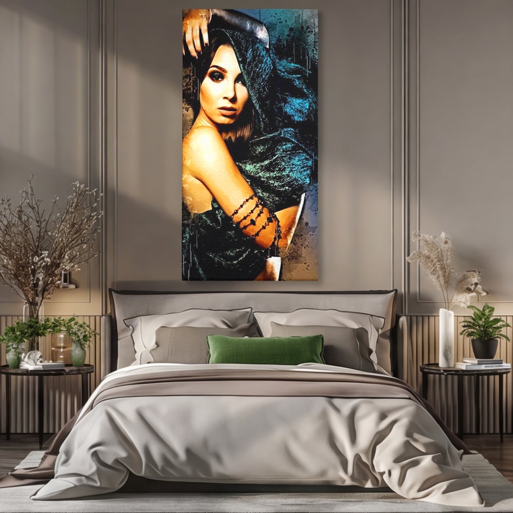Tablou Canvas Premium, LuxCanva® G1089, Regina Intunecata, Umbre, Enigmatica, Taina, Privire, Dramatism, Mister, Sexy, Negru, Living, Dormitor