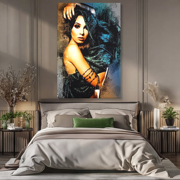 Tablou Canvas Premium, LuxCanva® G1089, Regina Intunecata, Umbre, Enigmatica, Taina, Privire, Dramatism, Mister, Sexy, Negru, Living, Dormitor