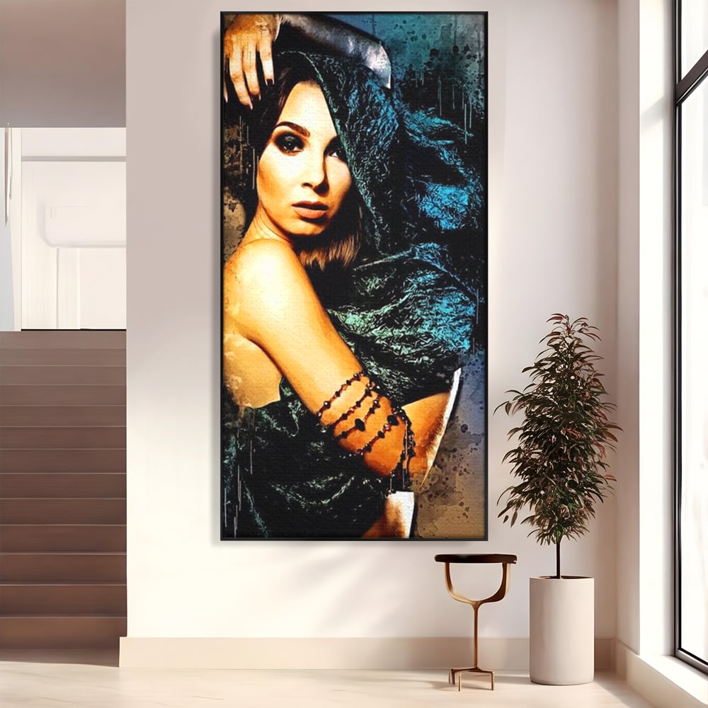 Tablou Canvas Premium, LuxCanva® G1089, Regina Intunecata, Umbre, Enigmatica, Taina, Privire, Dramatism, Mister, Sexy, Negru, Living, Dormitor