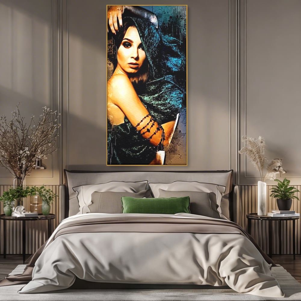 Tablou Canvas Premium, LuxCanva® G1089, Regina Intunecata, Umbre, Enigmatica, Taina, Privire, Dramatism, Mister, Sexy, Negru, Living, Dormitor