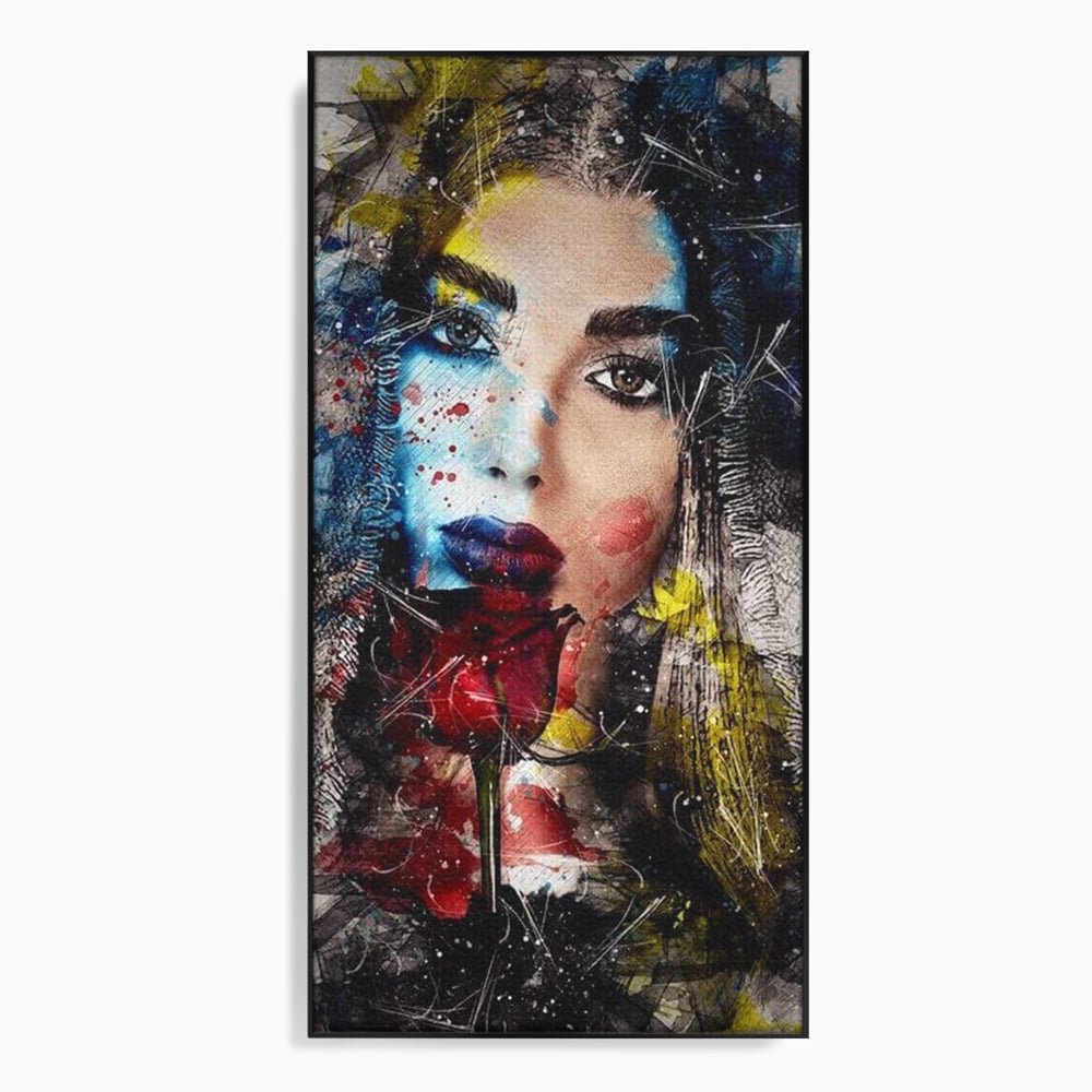 Tablou Canvas Premium, LuxCanva® G1091, Taina Unei Priviri, Trandafir, Ganduri, Privire, Expresie, Femeie, Revista, Pictura, Expozitie, Arta, Living, Dormitor