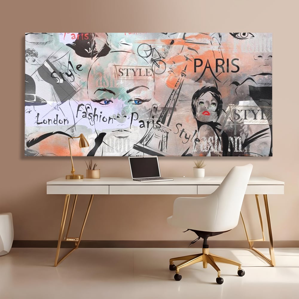 Tablou Canvas Premium, LuxCanva® G1093, Metropola Modei, Cosmopolit, Paris, Londra, Fashion, Stil, Urban, Arta, Capitale, Vise, Living, Dormitor