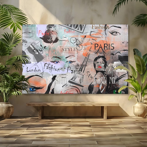 Tablou Canvas Premium, LuxCanva® G1093, Metropola Modei, Cosmopolit, Paris, Londra, Fashion, Stil, Urban, Arta, Capitale, Vise, Living, Dormitor