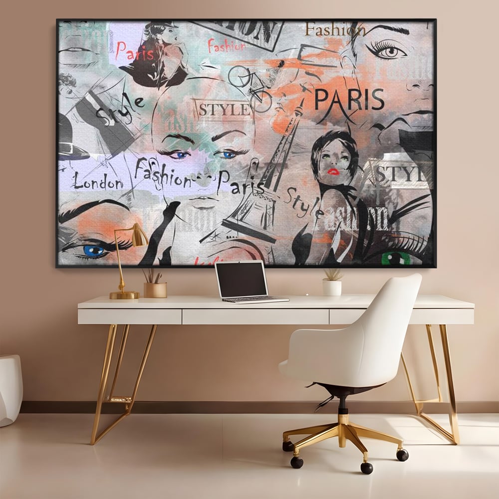Tablou Canvas Premium, LuxCanva® G1093, Metropola Modei, Cosmopolit, Paris, Londra, Fashion, Stil, Urban, Arta, Capitale, Vise, Living, Dormitor