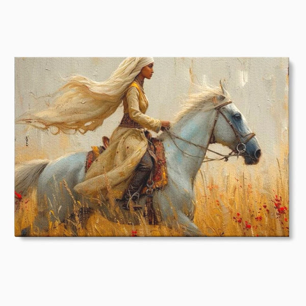 Tablou Canvas Premium, LuxCanva® G1096, Spirit Calator, Lumina, Cal, Galop, Grane, Pustie, Camp, Aur, Spirit, Oriental, Evadare, Living, Dormitor