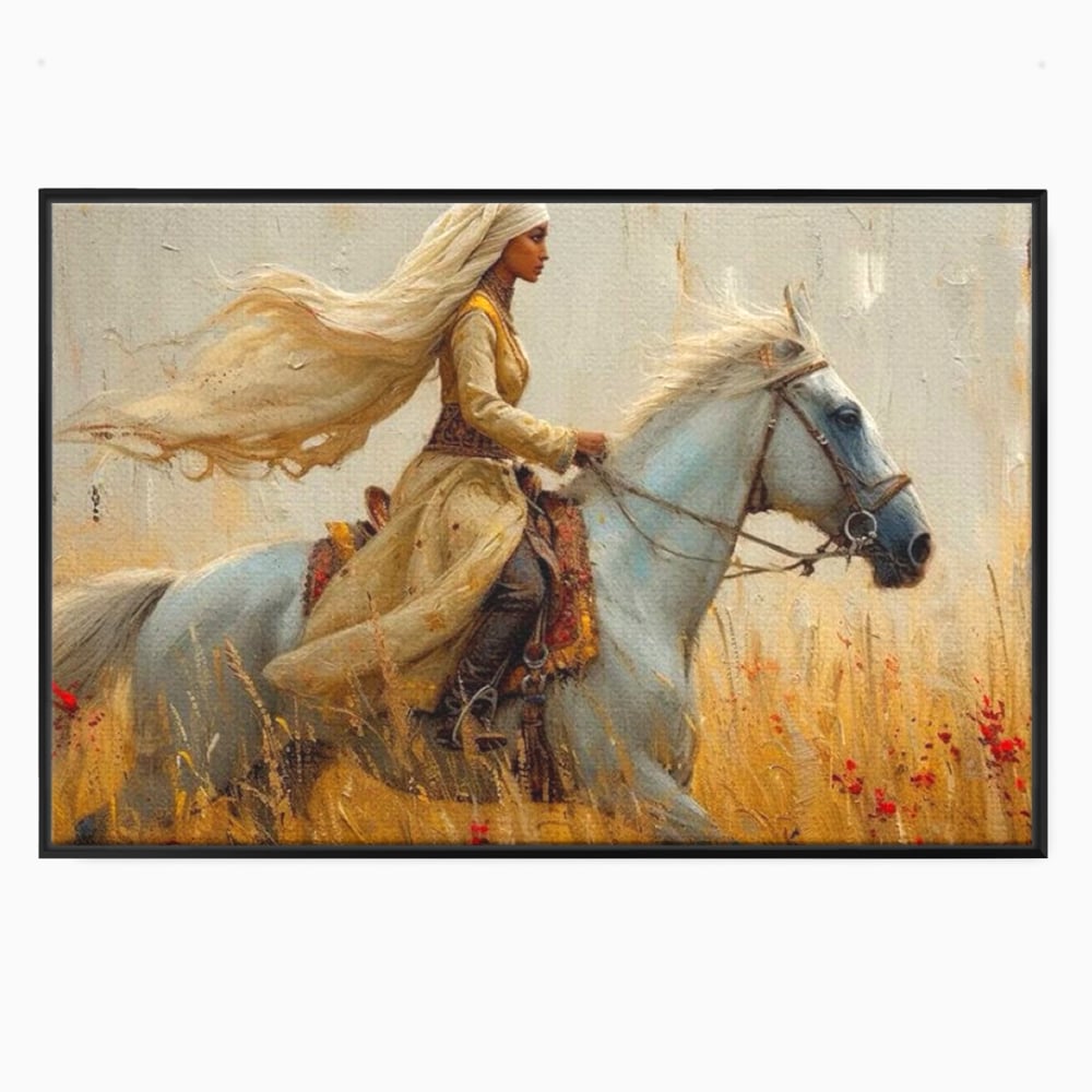 Tablou Canvas Premium, LuxCanva® G1096, Spirit Calator, Lumina, Cal, Galop, Grane, Pustie, Camp, Aur, Spirit, Oriental, Evadare, Living, Dormitor
