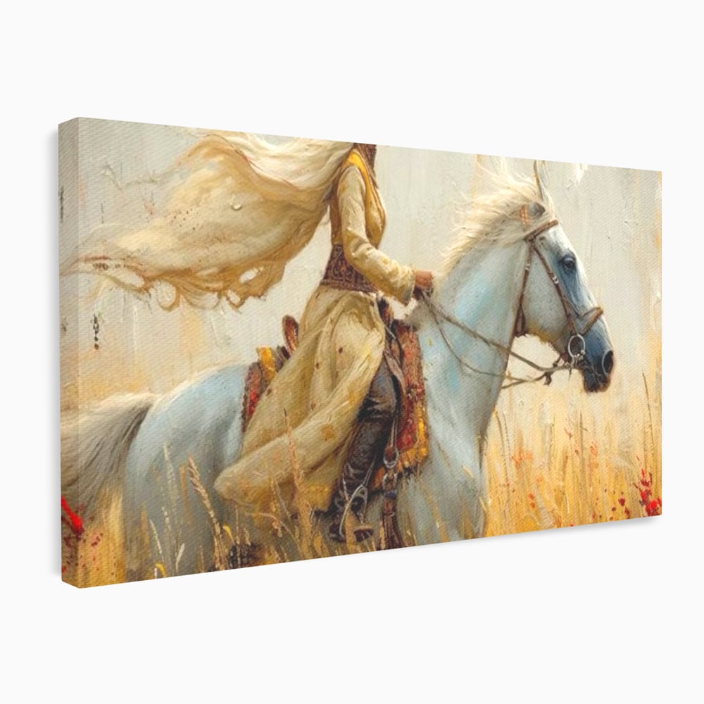 Tablou Canvas Premium, LuxCanva® G1096, Spirit Calator, Lumina, Cal, Galop, Grane, Pustie, Camp, Aur, Spirit, Oriental, Evadare, Living, Dormitor