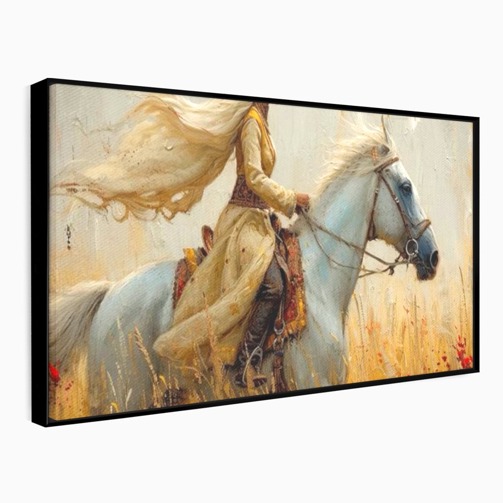 Tablou Canvas Premium, LuxCanva® G1096, Spirit Calator, Lumina, Cal, Galop, Grane, Pustie, Camp, Aur, Spirit, Oriental, Evadare, Living, Dormitor
